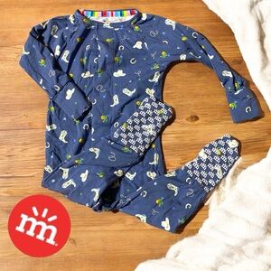 Magnetic Me Blue Cowboy Print Bodysuit
